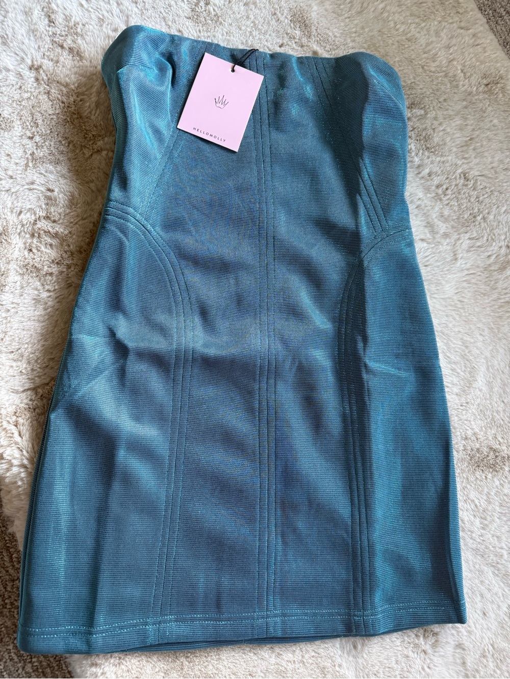 Hello Molly Strapless Teal Bodycon Mini Dress - Picture 2 of 4